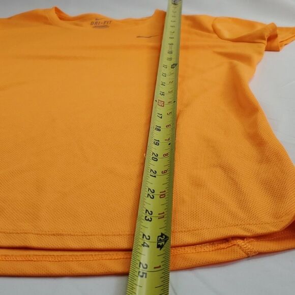 M NIKE DRI-FIT ORANGE SHORT SLEEVE TECH  LIGHTWEIGHT RUNNING TOP SHIRT MEDIUM - Picture 3 of 11